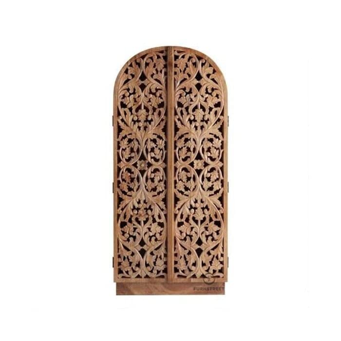 Mango Wood Wardrobe Drawer Cloth Wardrobe Almirah for Storage Storage Cabinet for Living Room Home Decor Furniture - 46d X 92w X 183h Centimeters-image-35