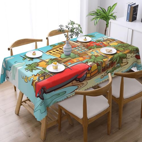 Nappe rectangulaire Cuba imperméable et lavable 137 x 183 cm extérieur