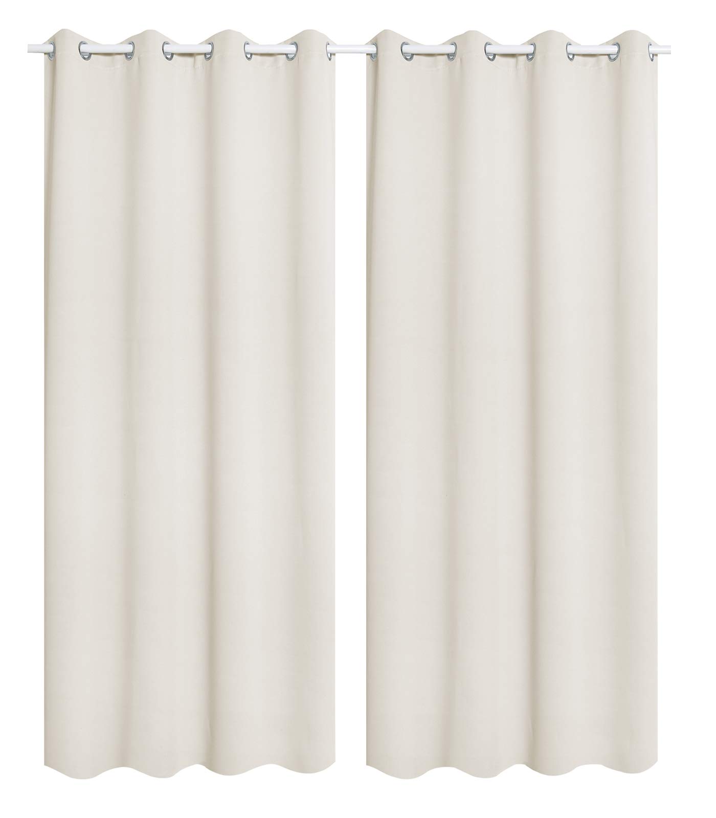 WOLTU Gardinen | 2er Set Vorhänge mit Ösen, Creme, 140 x 225 cm