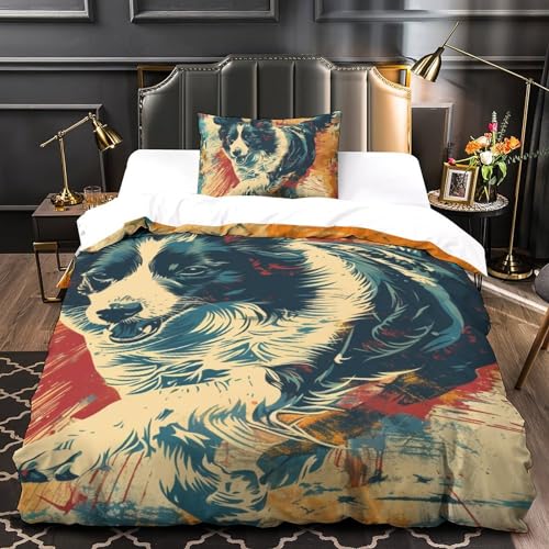 Parure de lit chien de berger 3D 135x200 avec fermeture éclair facile - 4