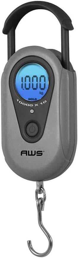 Digital Hanging Scale Retractable Handle, LCD displayAMW-SR-1KG1000 x 1G(Gray)