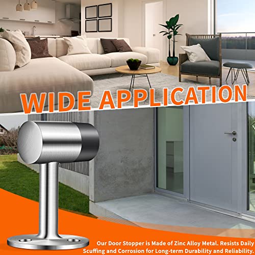 Tpohh 3 Inch Height Zinc Alloy Floor Mount Bumper, Gooseneck Door Stop With Rubber Bumper – Protects Walls From Door Knob Damage #TOP5