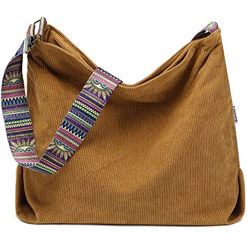 Makukke Bolso bandolera para mujer, bolso de pana grande, bolso de la compra, bolso cruzado,...