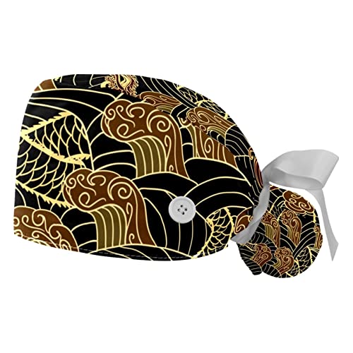 Casquettes de travail ajustables JDEZ avec motif dragon pour professionnels