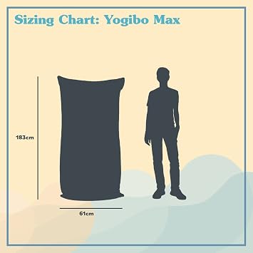 Yogibo Zoola Max 6 Foot Large Outdoor Bean Bag Chair Lounger for Adults with Filling, Giant, Oversized, Comfy Beanbag Patio Pool Deck Lounge Furniture, Water-Resistant Washable Cover, Royal