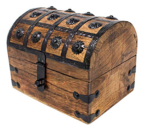 Nautical Cove Treasure Chest Keepsake and Jewelry Box Wood - Toy Treasure Box Large (8x6x6)