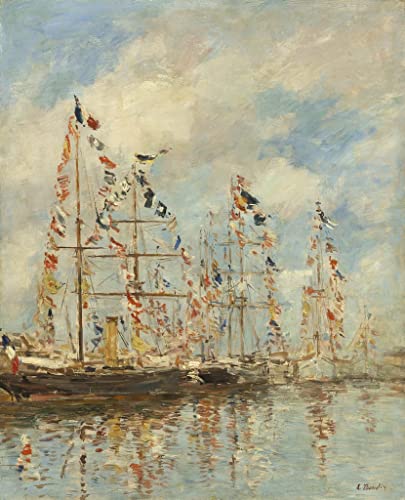 Art Mural Yacht Bassin Trouville Deauville Boudin, impression haut de gamme pour décoration épurée