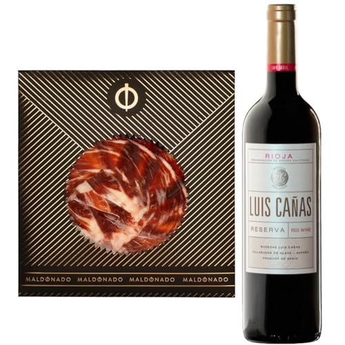 Pack Vino Rioja - Jamón de Bellota 100% Ibérico Maldonado Cortado a Mano 100g + Vino Tinto Luis Cañas Reserva Magnum 1.5 Litros