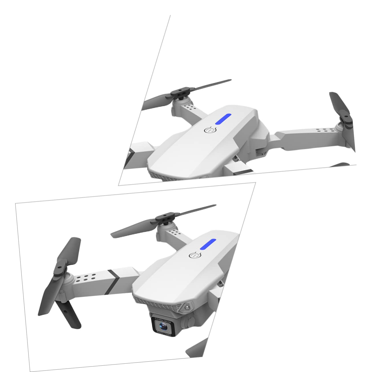 Dron Plegable E525 Doble Cámara 4k y Cuadricóptero | Transmisión en Real, Vuelo Estable, Blanco, Plástico, Batería Lipo 3.7v 1800mah