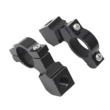 TENOOR Pair Motorcycle Motorbike 10mm Handlebar Mirror Mount Clamp Bracket Black_52004379