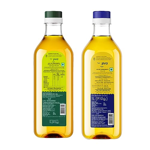 Image of Jivo Daily Cooking Pomace Olive Oil |1 Litre &Jivo Extra Light Olive Oil, 1L for Cooking