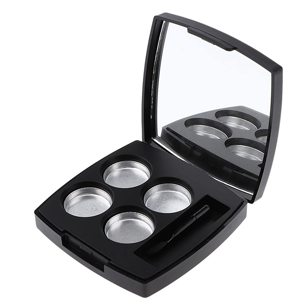Black Empty Makeup Eyeshadow Palette Blush Lip Gloss Powder DIY Case 4 Grids-image-15