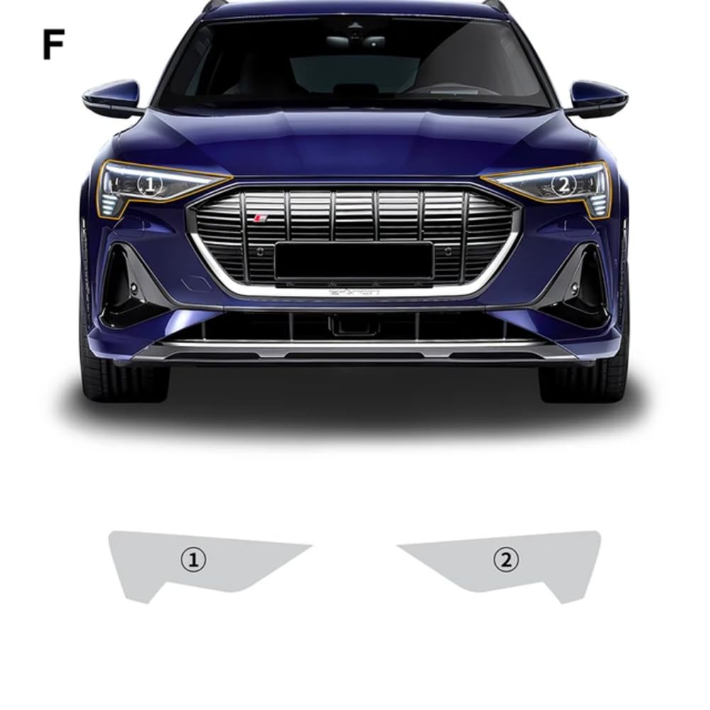 Adesivi per carrozzeria Pellicola protettiva trasparente in TPU anticollisione per fari, per AUDI E-TRON 2019-2023