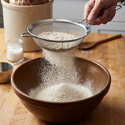 Image of 3PCS Fine Mesh Strainers for Kitchen, Stainless Steel Metal Wire Sieve Strainer, Food Strainer with Handlle for Sifting, Straining and Cooking