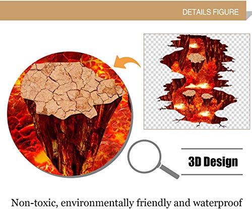 Ho Bear Volcano Floor Stickers Creative Volcanic Magma Home Kitchen Room Art Wall Decor Waterproof Wall Decal Floor Flame & Lava Wall Stickers For Kids Teen Girl Room #TOP1