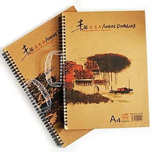 Sb002 A4 Student carnets de lumière pour le transport de Carnet de croquis – Blanc neige 100 g, environ 50 feuilles de papier – Achetez 1 obtenez 1 gratuit.