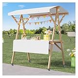 carrito de postres para restaurante Espacio de exhibición de bricolaje de gran tamaño: la amplia mesa proporciona espacio para tus productos y herramientas esenciales, mientras que el marco resistente te permite colgar decoraciones, luces o carteles para crear una cabina única, perfecta para ferias comerciales, ferias de manualidades o mercados.