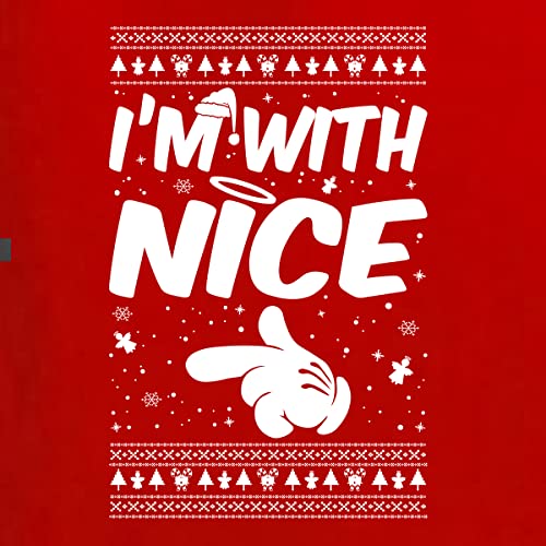 I Am With Nice Pointing Hand Christmas Sweatshirt - Image 3
