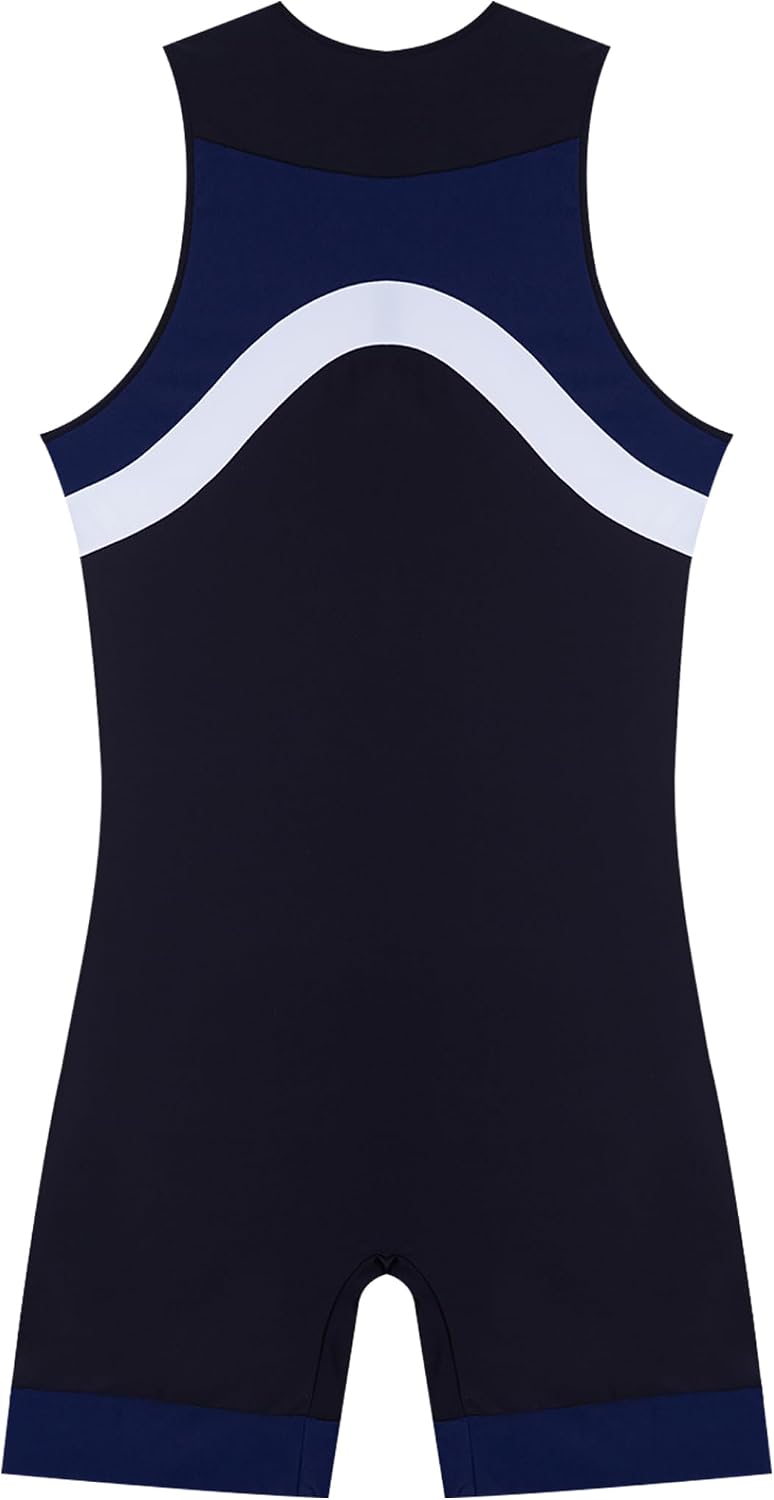 Jugaoge Men's One Piece Swimwear Swimsuit Sleeveless Zip Up Surfing Snorkeling Jumpsuit Bathing Suit