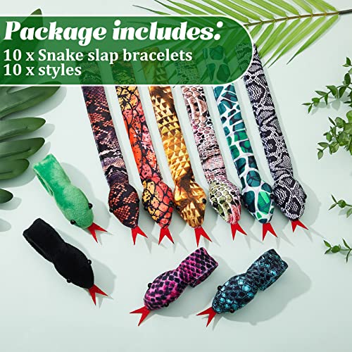 Chivao 10 Pieces Assorted Slap Bracelet Snake Snap Bracelet Sequin Animal Slap Bracelets Cool Halloween Snap Bracelets For Easter Halloween Party Favors #TOP2