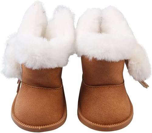 Miniatura 1 de Botas de muñeca de 18 pulgadas, 1 par de botas de nieve, accesorios de decoración de muñecas, se adapta a muñecas americanas de 18 pulgadas (marrón)