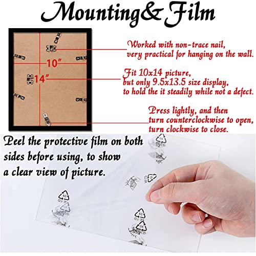 Omaigar 10X14 Picture Frame For 10By14 Poster Photo Canvas Certificate Black High Transparent Photo Frame Wall Desktop Horizontal Vertical 10 X 14 #TOP4