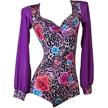 Long Sleeve Latin Dancing Outfit Elastic Soft Ballroom Clothing Leotard Suit for Rumba Women's Salsa Dancewear