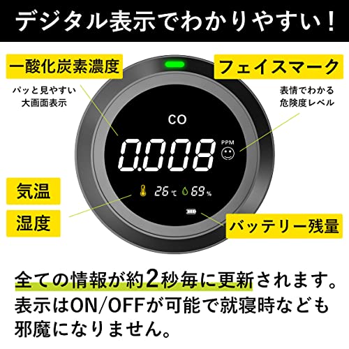 一酸化炭素チェッカー キャンプ用 充電式 一酸化炭素 中毒 