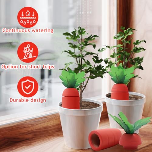4PCS Terracotta Watering Spikes - Automatic Self-Watering Stakes, Vacation Plant Waterer for Wine Bottle, Perfect for Indoor & Outdoor Plants — view 4