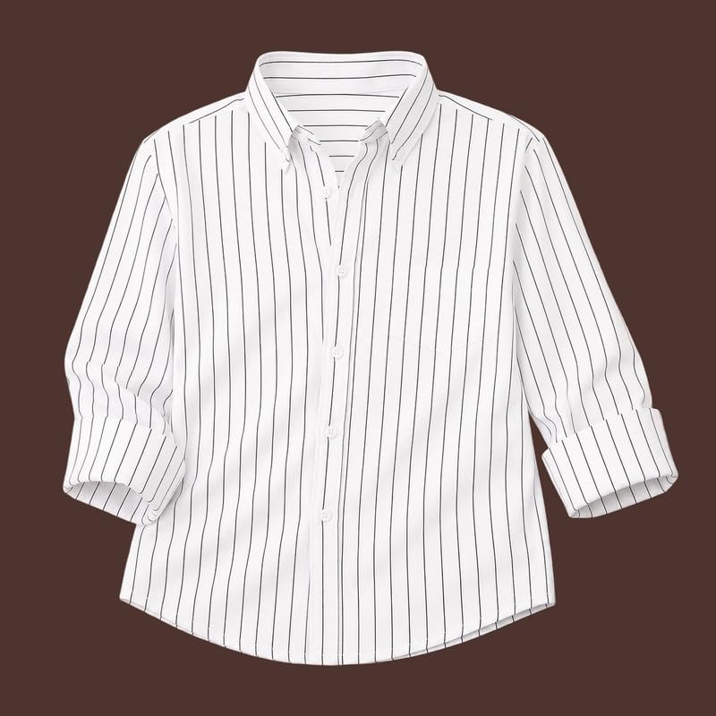 Generic Kids Cotton Full Sleeve Shirt White - Image 3