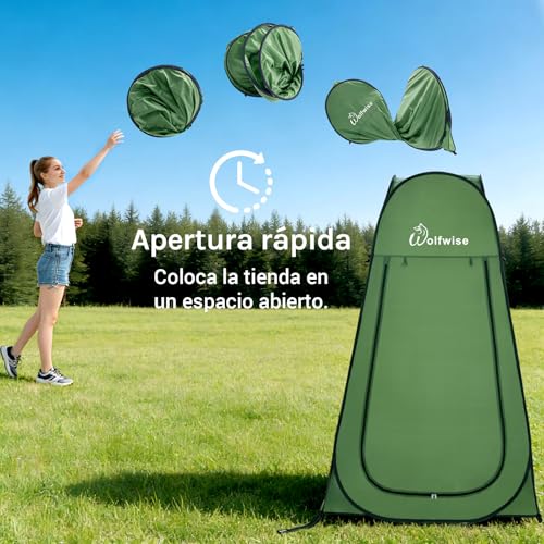 Miniatura 8 de Wolfwise Acampar Tienda De Ducha Camping Desplegable Pop Up Tienda De Campaña Portátil Para Privacidad Al Aire Libre Vestuario