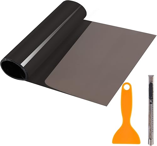 2 calcomanías autoadhesivas de 12 x 48 pulgadas luz antiniebla de humo faro trasero camaleón lámina de película de vinilo con escobilla  cortador