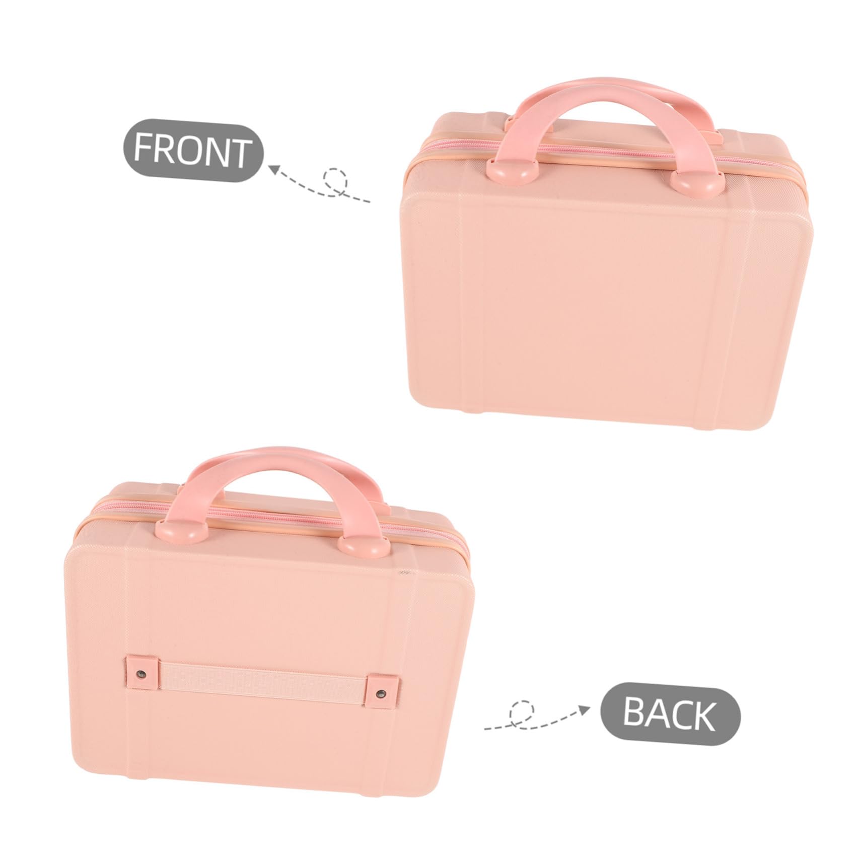 SHERCHPRY Beauty Case da Viaggio 14 Pollici, Valigetta Trucchi in Abs Rosa, e Capiente, Design per Donna, Pratica per Brevi Spostamenti