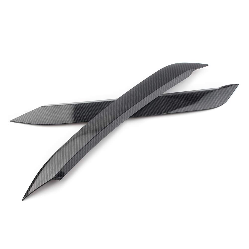 2 pezzi in fibra di carbonio faro for auto lampada sopracciglio palpebra labbro modanatura decorazione della copertura, for VW, for POLO, 2019 2020 Copri-sopracciglia per fari