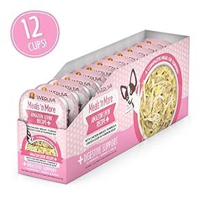 Weruva Meals 'n More Natural Wet Dog Food, Amazon Livin' Plus Digestive Support, 3.5oz Cup (Pack of 12) Weruva Meals ‘n More Natural Wet Dog Food, Amazon Livin’ Plus Digestive Support, 3.5oz Cup (Pack of 12)