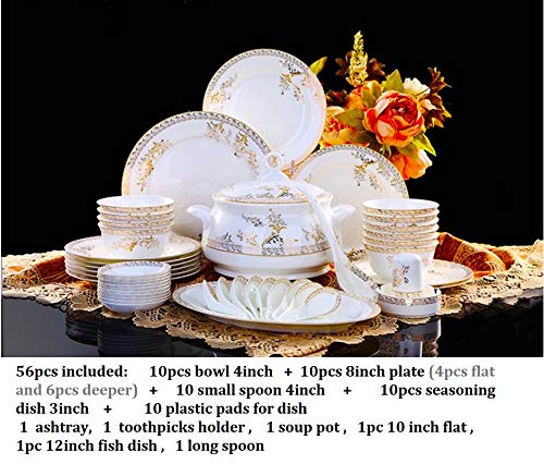 Ceramiczna zastawa stołowa 56 sztuk zestaw obiadowy naczynia porcelana kostna połączenie zastawa stołowa naczynia talerze ceramiczne usługi obiadowe