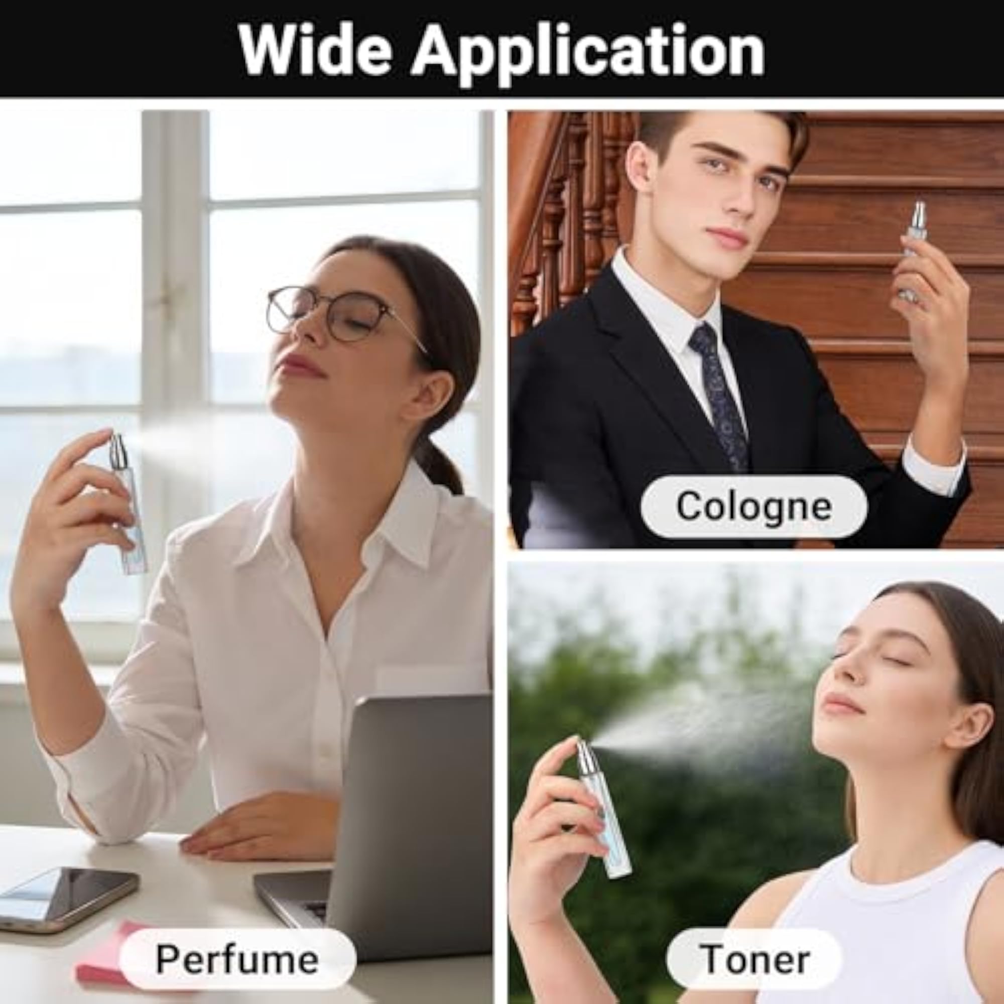 10 Pcs 10ml Refillable Perfume Spray Bottle, Glass Travel Aftershave Dispenser