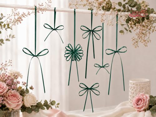 Image of Double Face Spruce Green Satin Ribbon 1 /4 inch X 50 Yards Polyester Spruce Green Ribbon for Gift Wrapping Very Suitable for Weddings Party Hair Bow Invitation Decorations and More