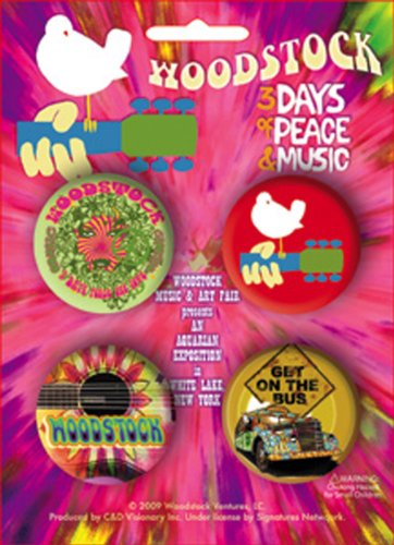 Woodstock Button Set de 4 badges à épingle robustes de 1.5 pouce faciles à fixer