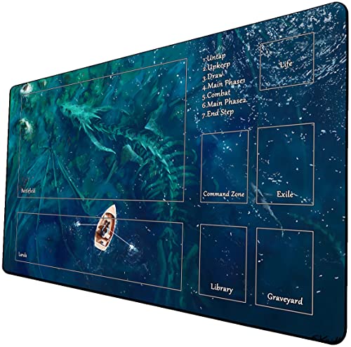 Mtg Playmat, Game Play Mat For Mtg Tcg 24 X 14 Inches Trading Card Inked Game Playmats With Storage Bag Smooth Rubber Surface Battle Game #TOP11