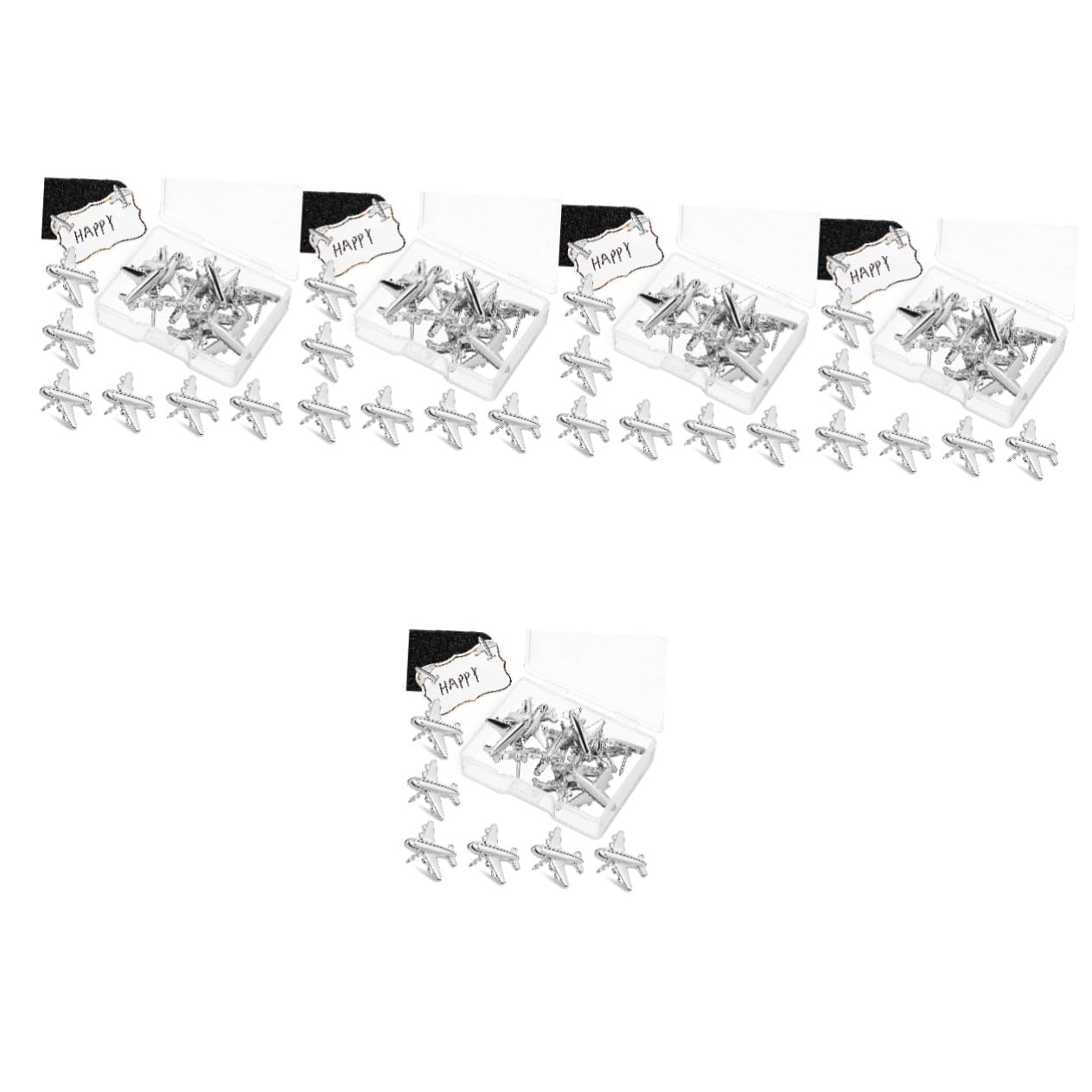 5 Sets Flugzeug-pinnnadeln Karte Kreatives Büro Reißzwecken Für Wanddekoration 24 Stück X 5