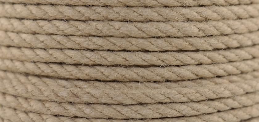 Corde de chanvre en polychanvre - Diamètre : 5 mm - 100 m - 100 % polypropylène