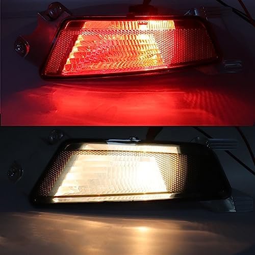 Car taillight Cover for Range for Rover for Evoque 2012-2018 Car Left/Right Rear Bumper Reflector Fog Lamp with Bulb Brake Fog Light Turn for Signal Car Rear Lamps(A Pair/Red)