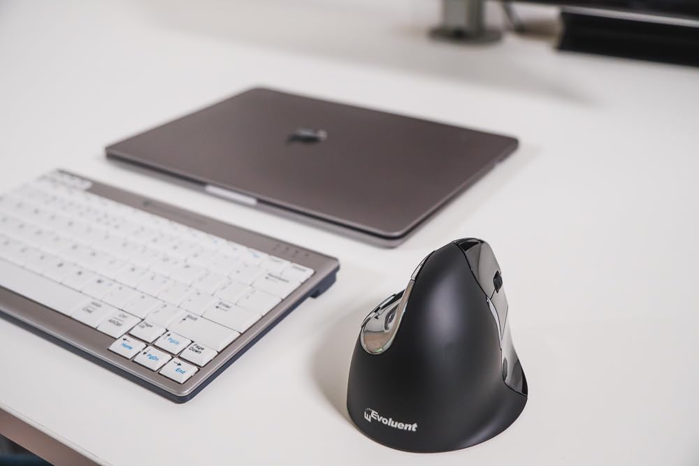 BakkerElkhuizen Evoluent4 - Mouse ergonomico verticale per MacOS, per destrorsi, senza fili, colore: Nero
