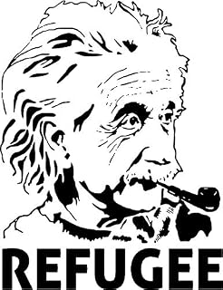 MAGNET Einstein Refugee Magnet Decal Fridge Metal Magnet Window Vinyl 5"