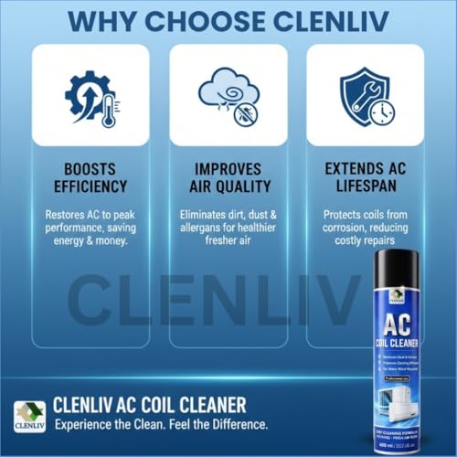 Image of AC Coil Cleaner Foam Spray - Non- Acidic | Heavy Duty | Instant Dirt & Dust Remover | Boosts Cooling Efficiency & Lowers Energy Bills | Professional Grade | 2400ml (600ml x 4Pack)