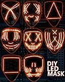 Depointer DIY Halloween Scary Mask Cosplay Led Costume Mask EL Wire Light up Halloween Festival...