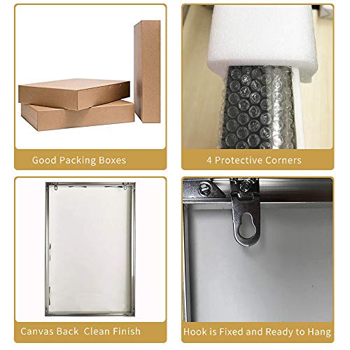 Invin Art Combo Painting 2 Pieces By Jackson Pollock Framed Canvas Giclee Print Art Abstract Wall Art Series #6(Aluminum Metal Black Frame,24X32Each Piece) #TOP5