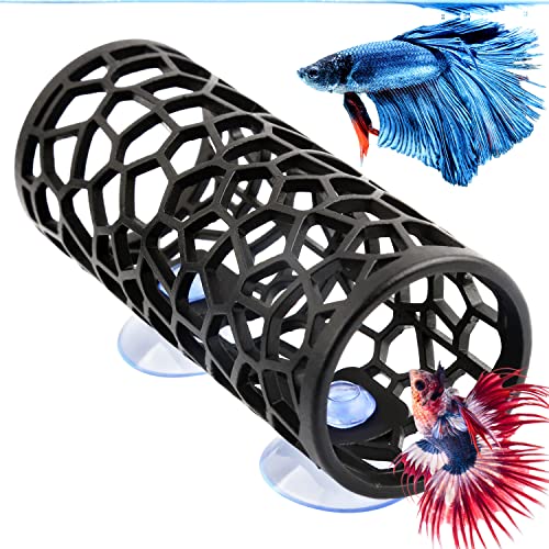 Abizoo Aquarium Decoration Cave,Aquarium Deko Harz Aquarium zubehör deko Hohle für kampffisch Garnelen versteck Aquarium Ornament Betta Fish Tank Accessories Betta Tunnel sichere und ungiftige