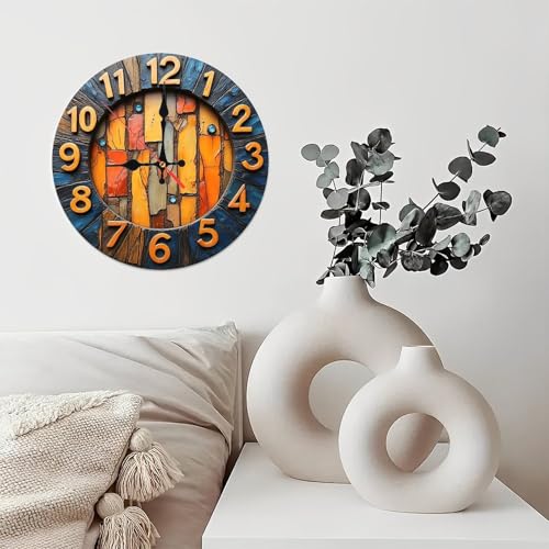 Reloj de pared de madera único 10 pulgadas decorativo miniatura 6